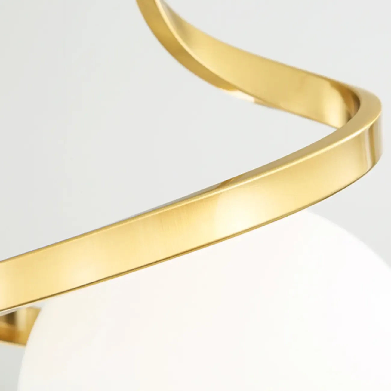 Designer White Ball Pendant Light with Metal Linear for Bedside Image - 10