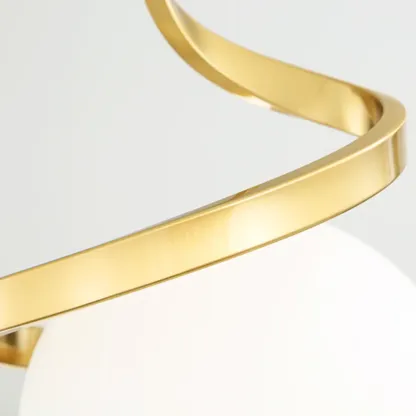 Designer White Ball Pendant Light with Metal Linear for Bedside Image - 10