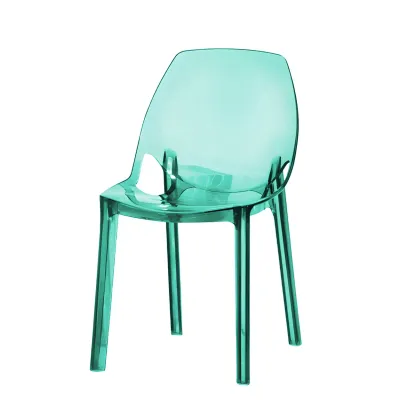 Plastic Dining Room Chair with Solid Back Transparent Side Chair Image - 14