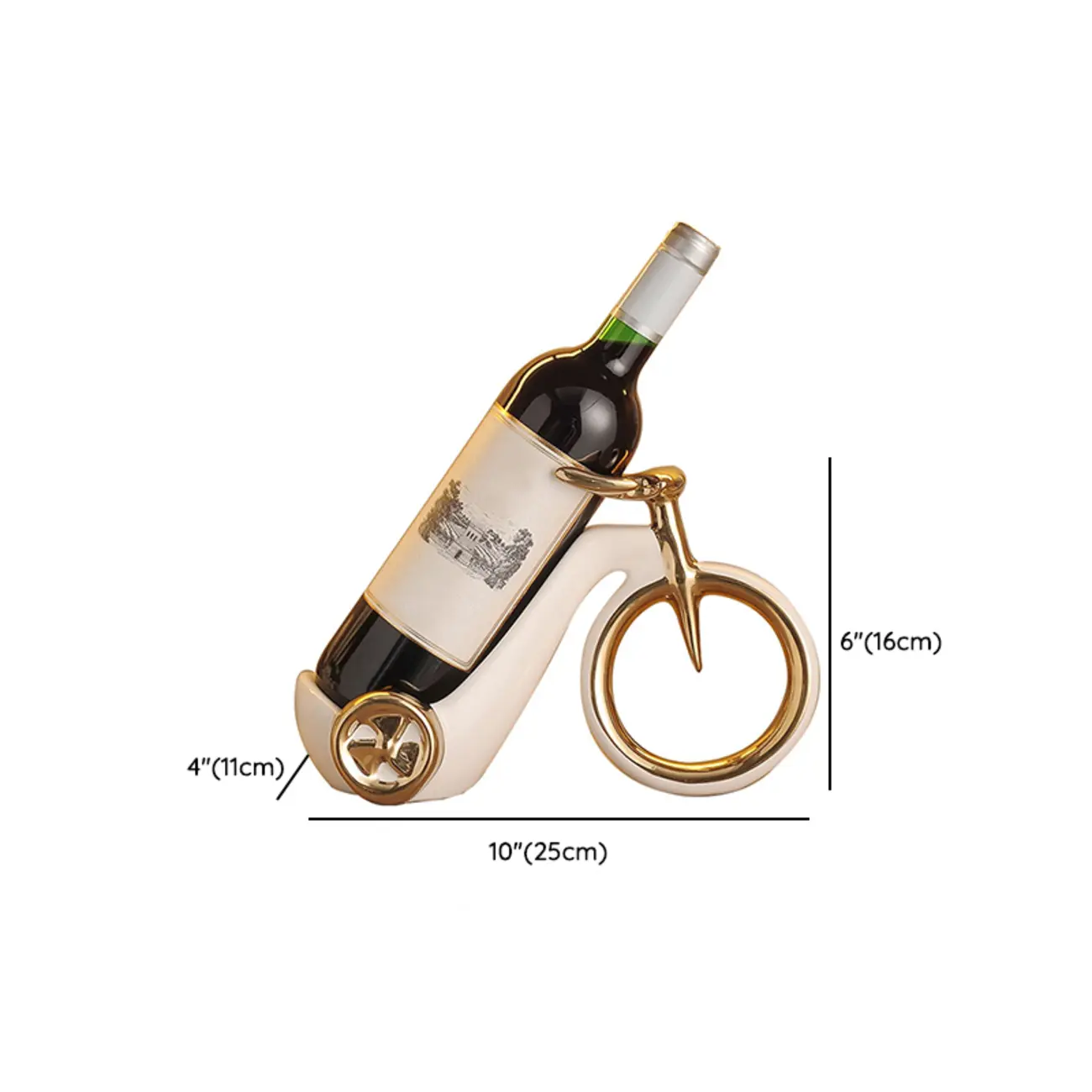 Ceramic Wine Cart with Rack Small Tabletop Wine Holder Image - 13 | homeyfad