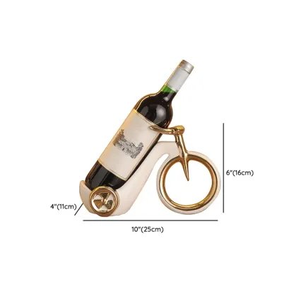 Ceramic Wine Cart with Rack Small Tabletop Wine Holder Image - 13
