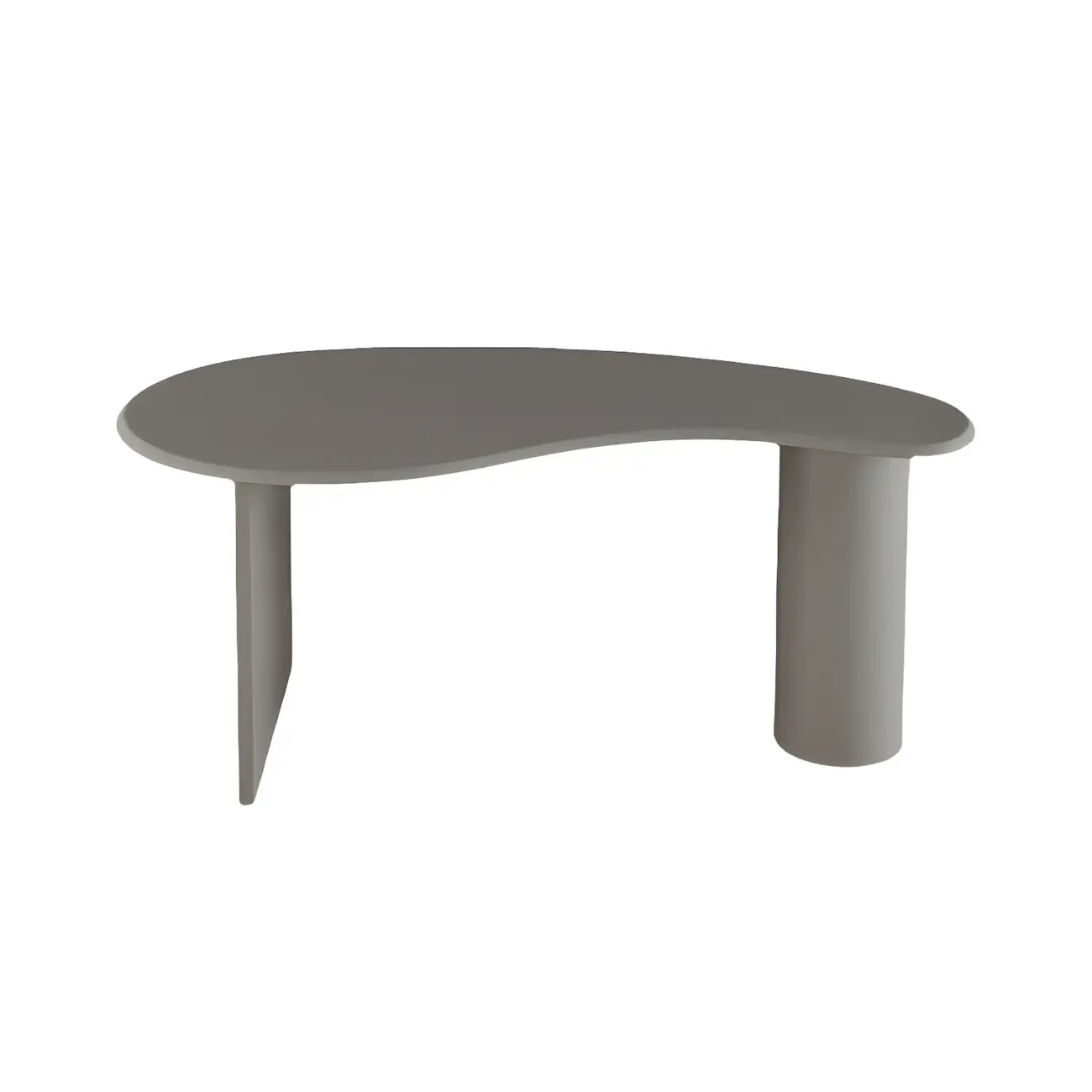Modern Free Form Wooden Writing Desk with Pedestal Image - 6