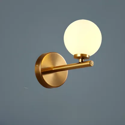 Medieval Vanity Mirror Light with Globe White Glass Shade  Image - 12