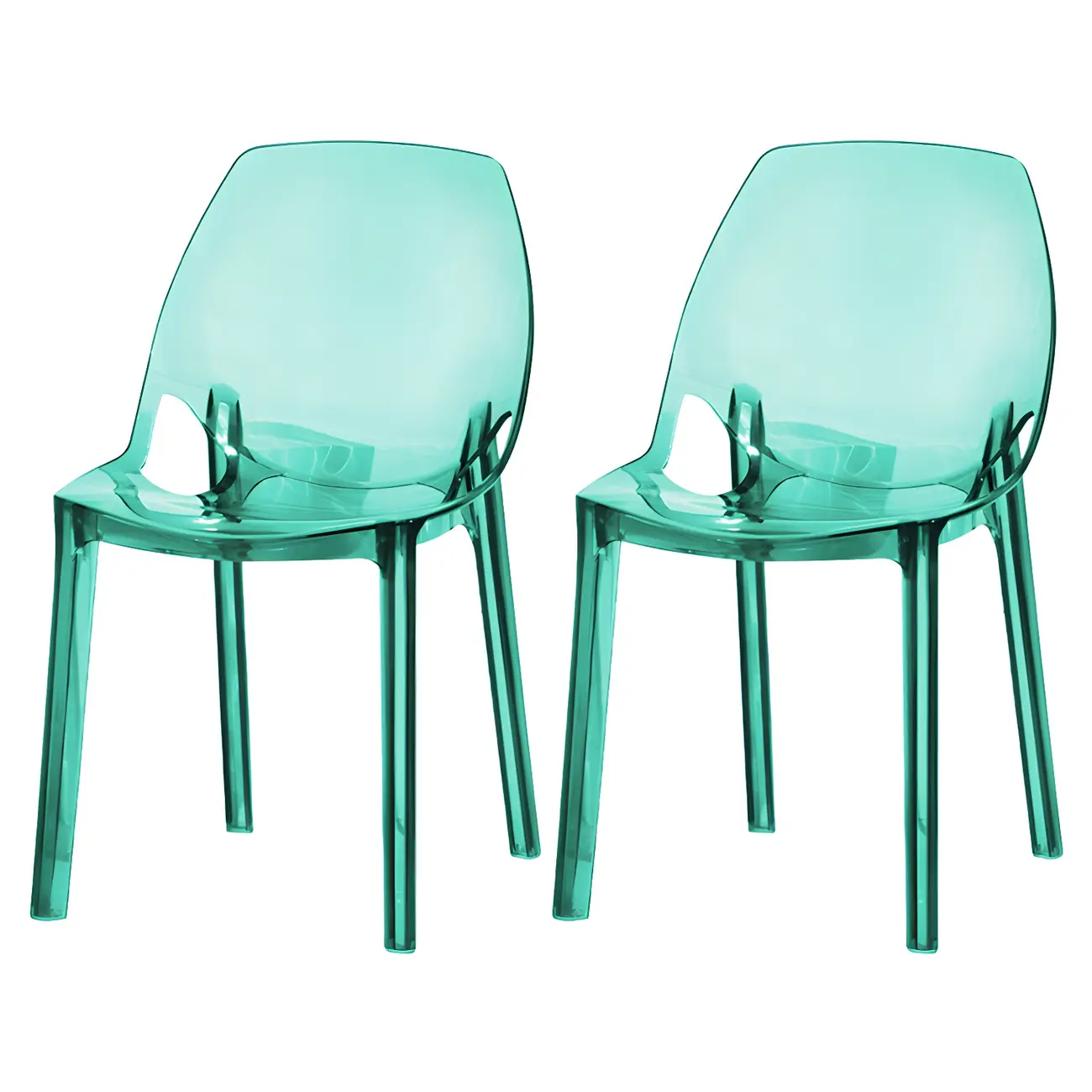 Plastic Dining Room Chair with Solid Back Transparent Side Chair Image - 16 | homeyfad