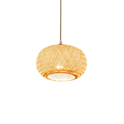 Japan Style Bamboo Lantern Pendant Lamp for Living Room Image - 4