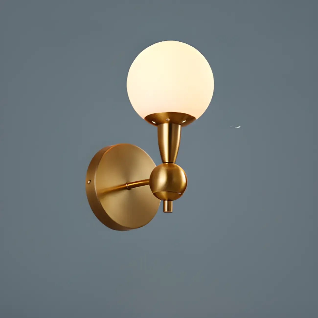 Medieval Vanity Mirror Light with Globe White Glass Shade Image - 13