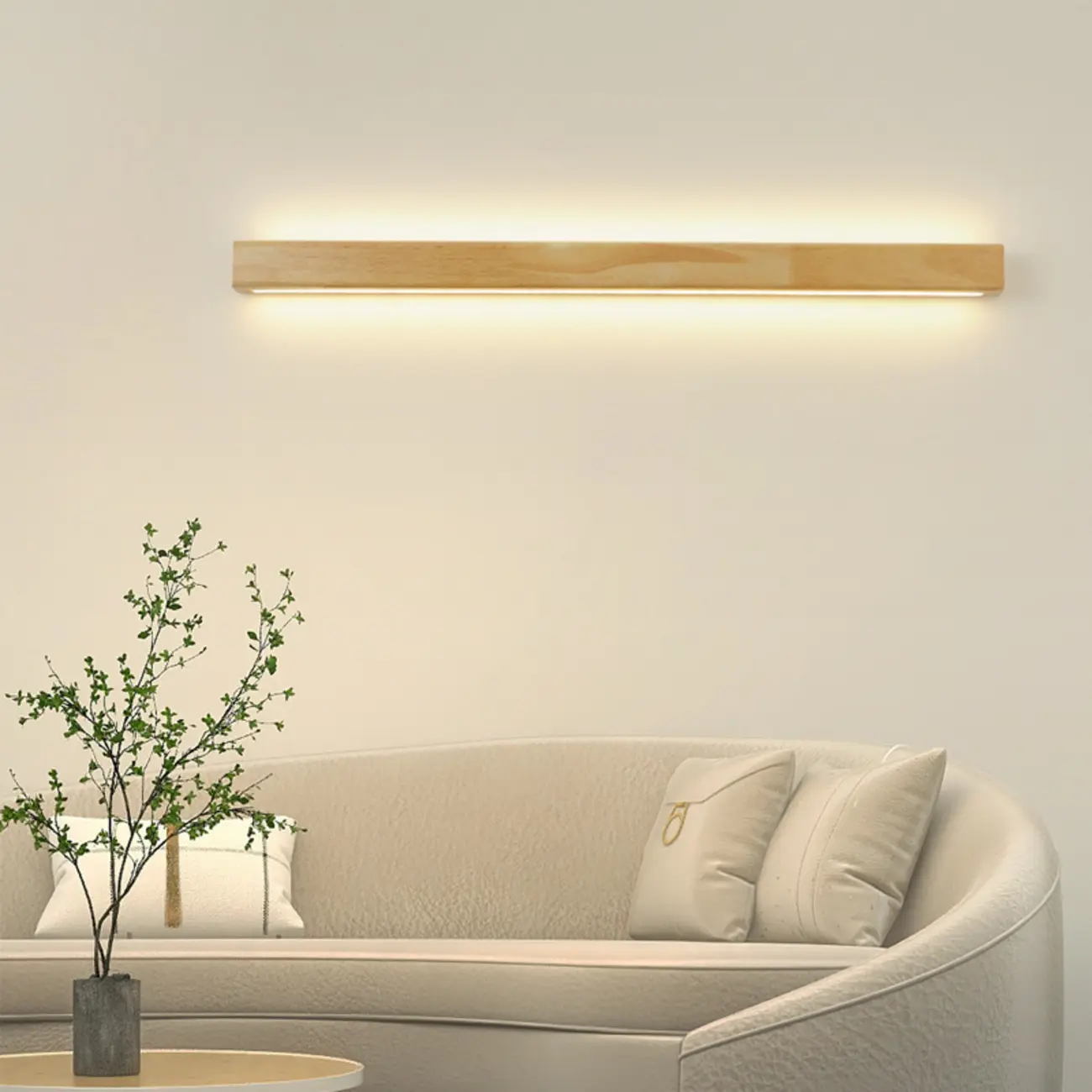Modern Linear Wood LED Vanity Lights with Dual Shade Image - 1 | homeyfad