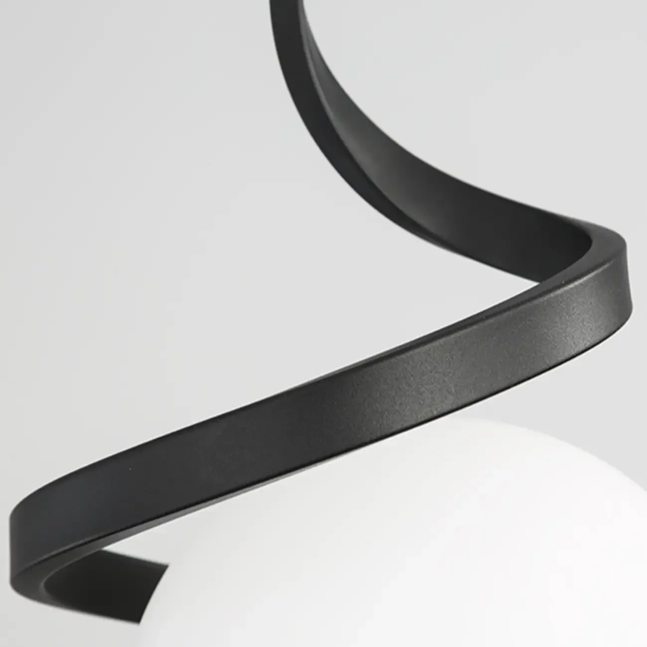 Designer White Ball Pendant Light with Metal Linear for Bedside Image - 13