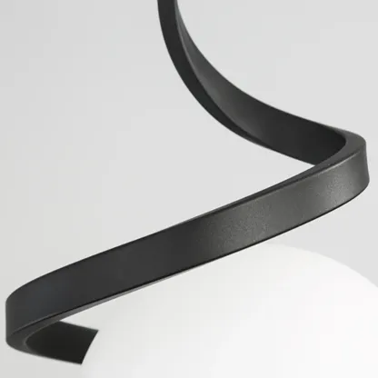 Designer White Ball Pendant Light with Metal Linear for Bedside Image - 13