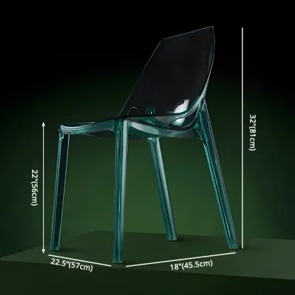 Plastic Dining Room Chair with Solid Back Transparent Side Chair Image - 17