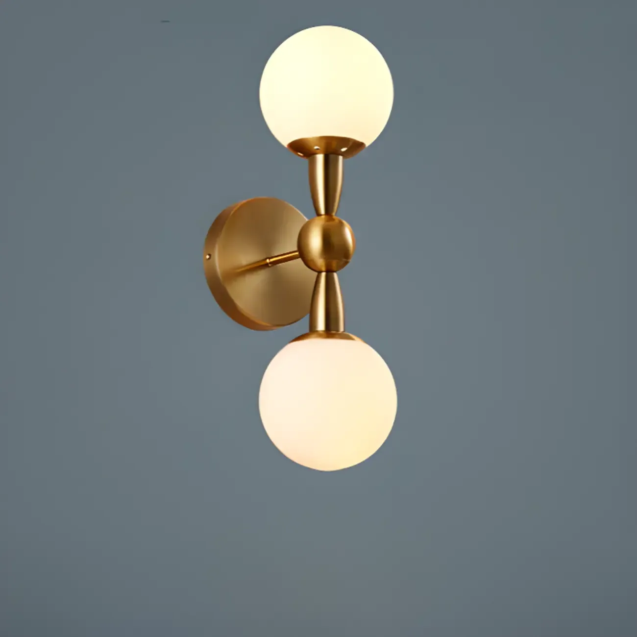 Medieval Vanity Mirror Light with Globe White Glass Shade Image - 14