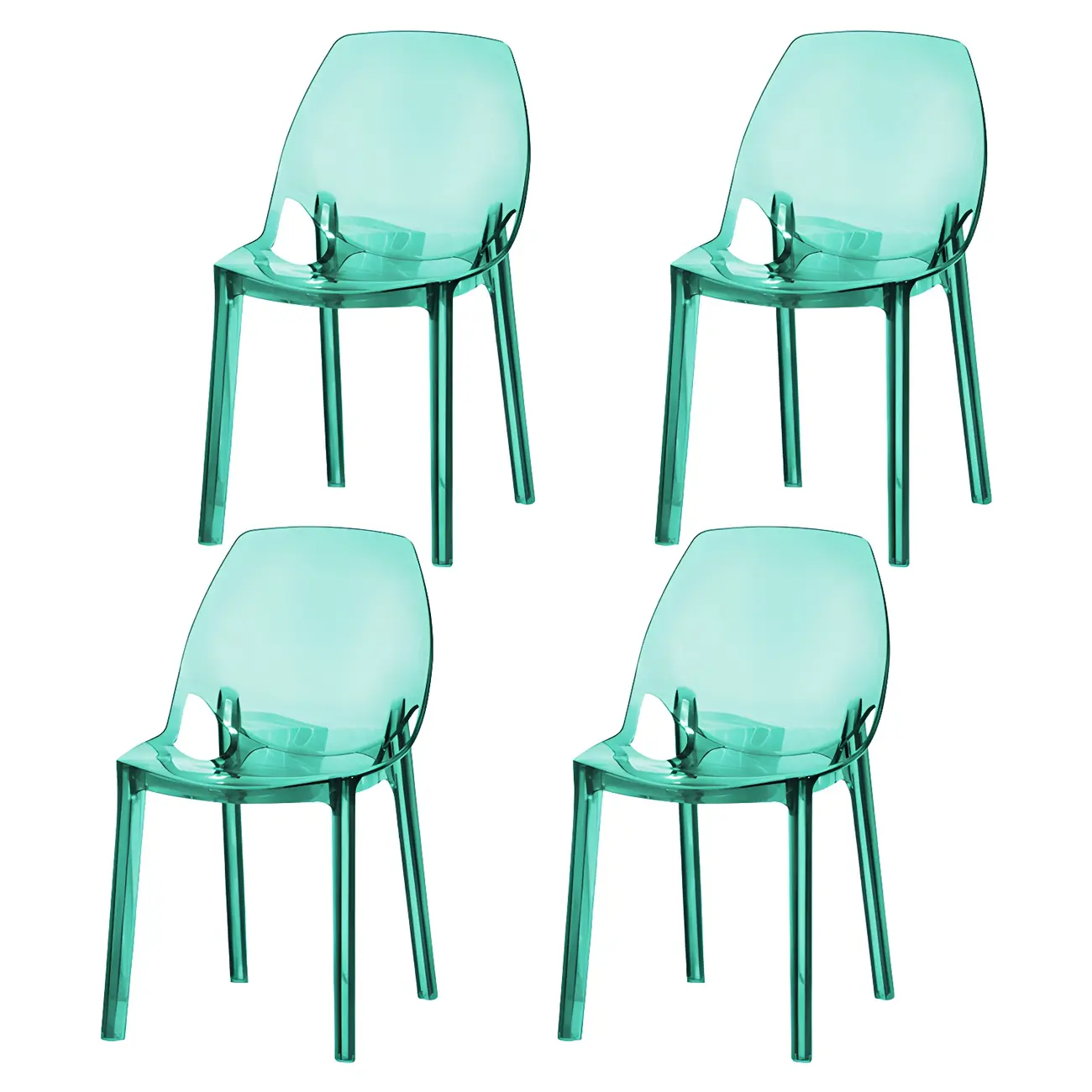 Plastic Dining Room Chair with Solid Back Transparent Side Chair Image - 18 | homeyfad