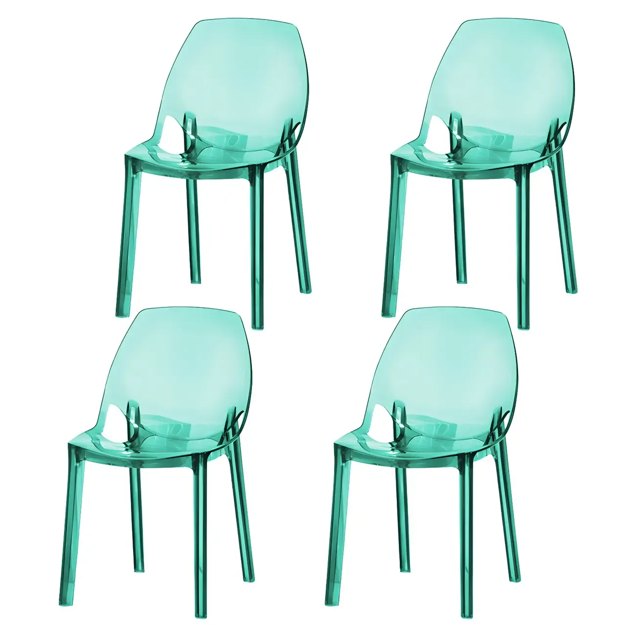 Plastic Dining Room Chair with Solid Back Transparent Side Chair Image - 18
