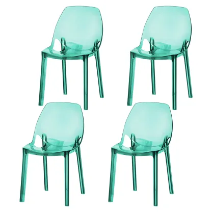 Plastic Dining Room Chair with Solid Back Transparent Side Chair Image - 18