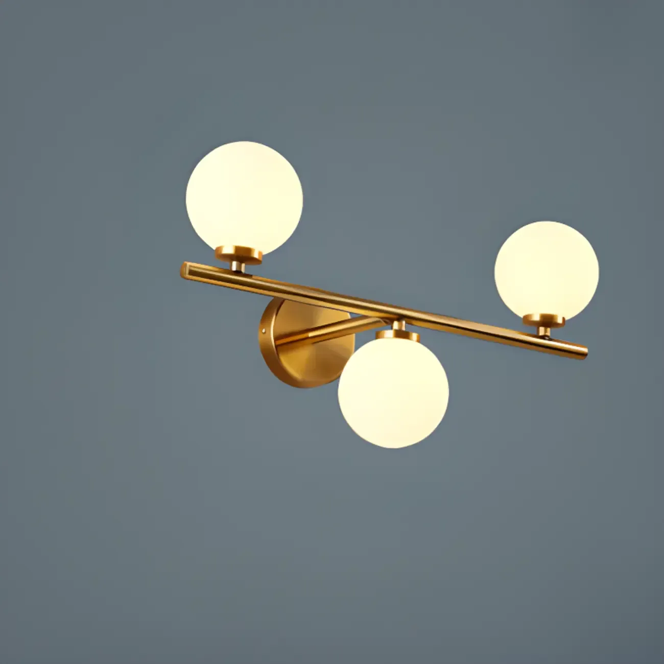 Medieval Vanity Mirror Light with Globe White Glass Shade Image - 15