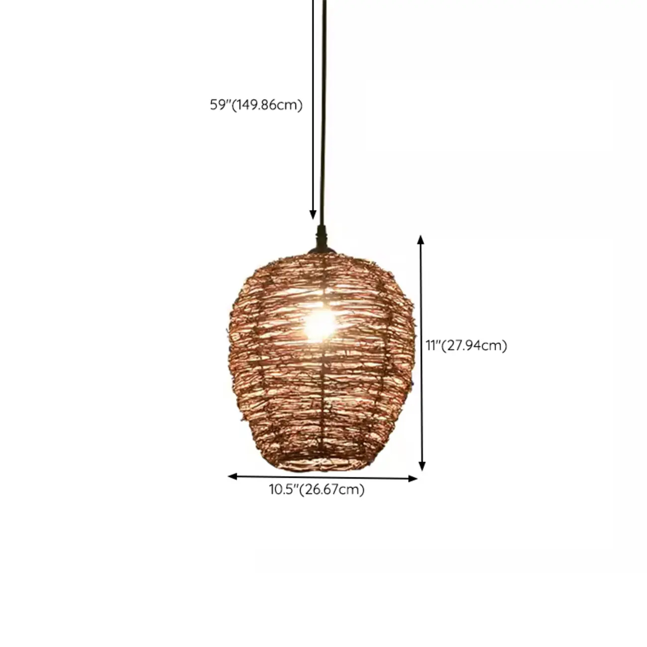 Natural Wood Woven Bowl Pendant Lamp for Indoor Spaces Image - 22 | homeyfad