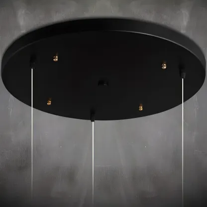 Modern Black Glass LED Cylinder Pendant Light for Dining Room Image - 17