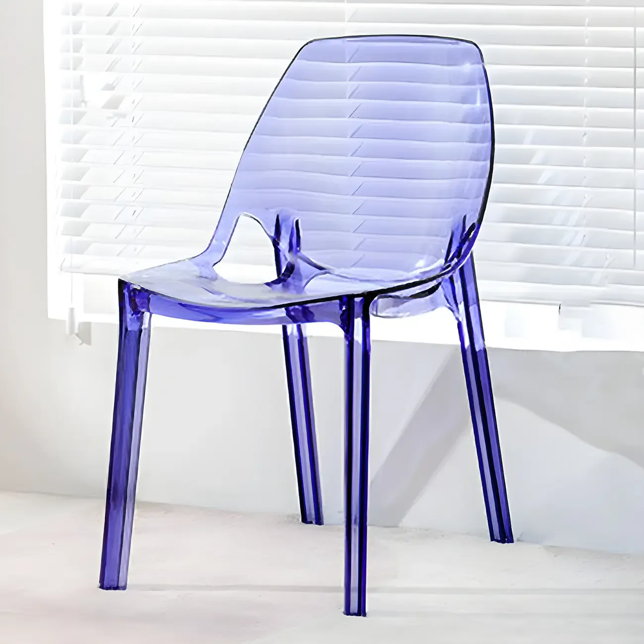 Plastic Dining Room Chair with Solid Back Transparent Side Chair Image - 19