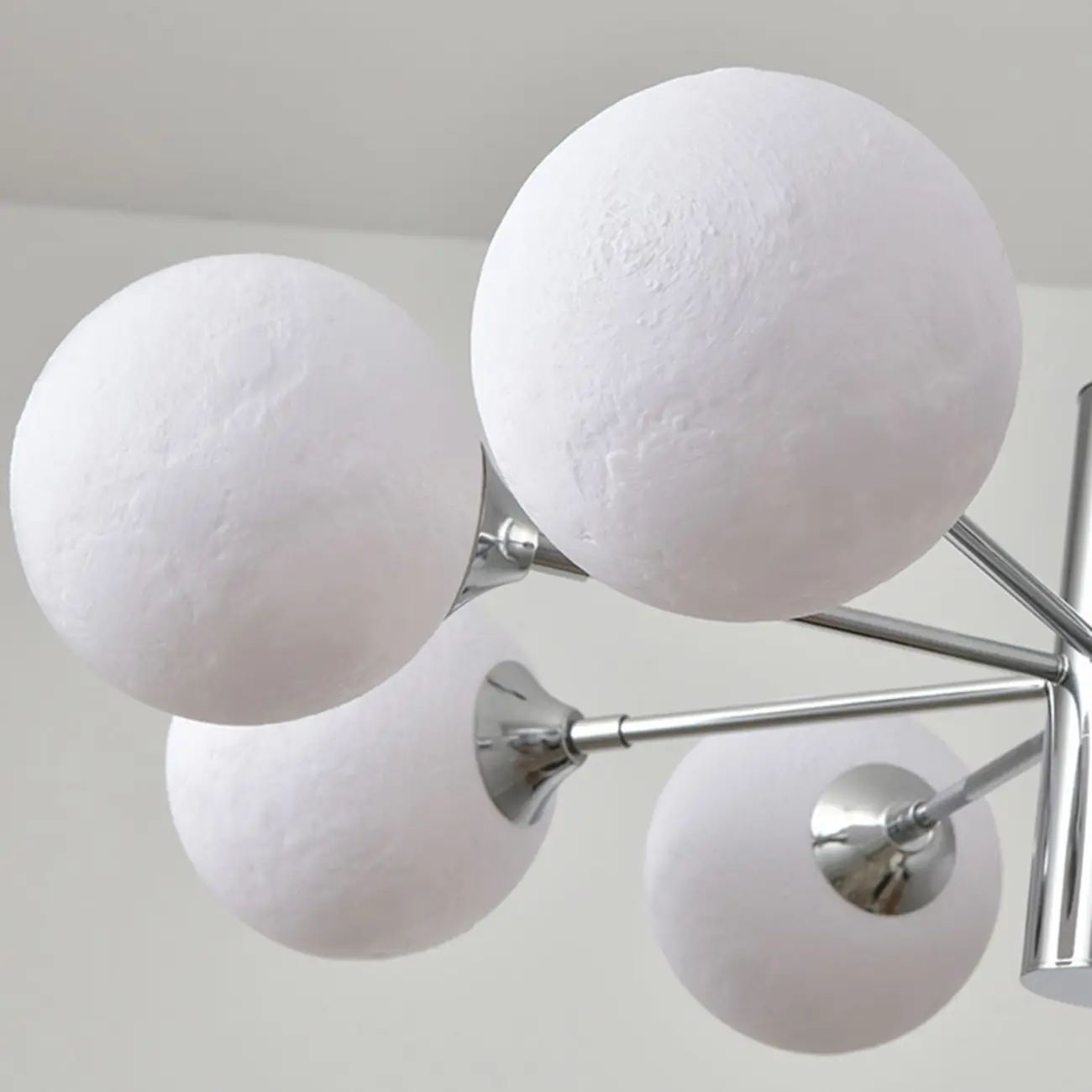 Modern Chrome Sputnik Chandelier with Globe Lampshade Image - 10 | homeyfad