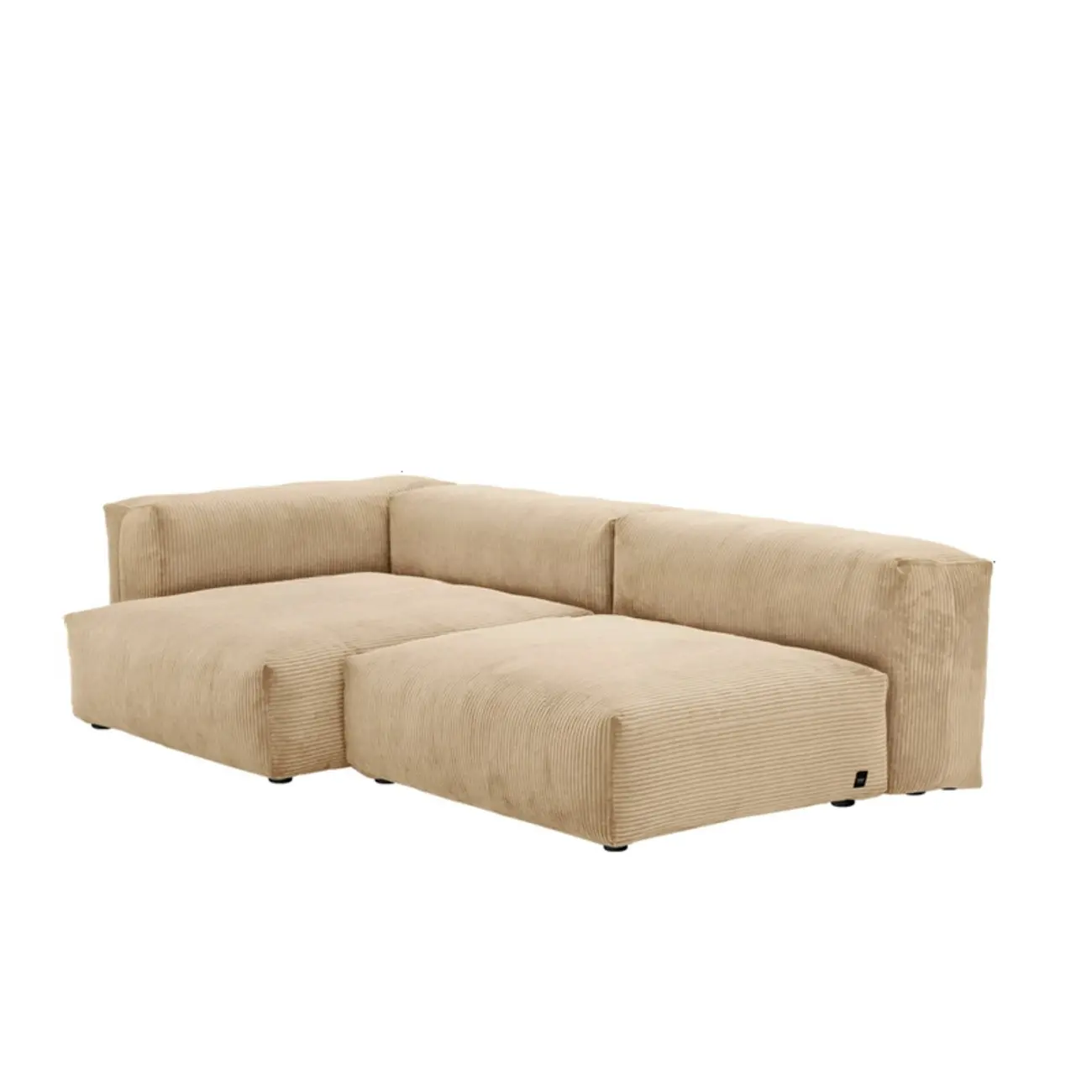 Modern Minimalist Auburn Corduroy Parlor Standard Loveseat Sectional Sofa Image - 8 | homeyfad