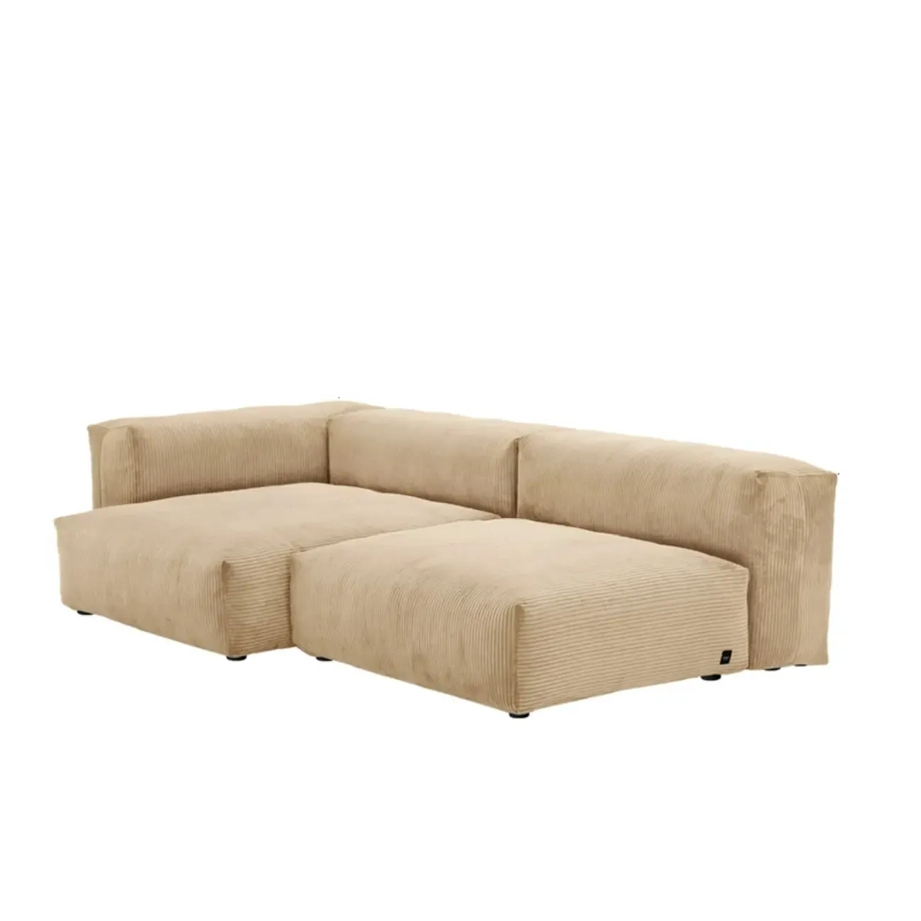 Modern Minimalist Auburn Corduroy Parlor Standard Loveseat Sectional Sofa Image - 8