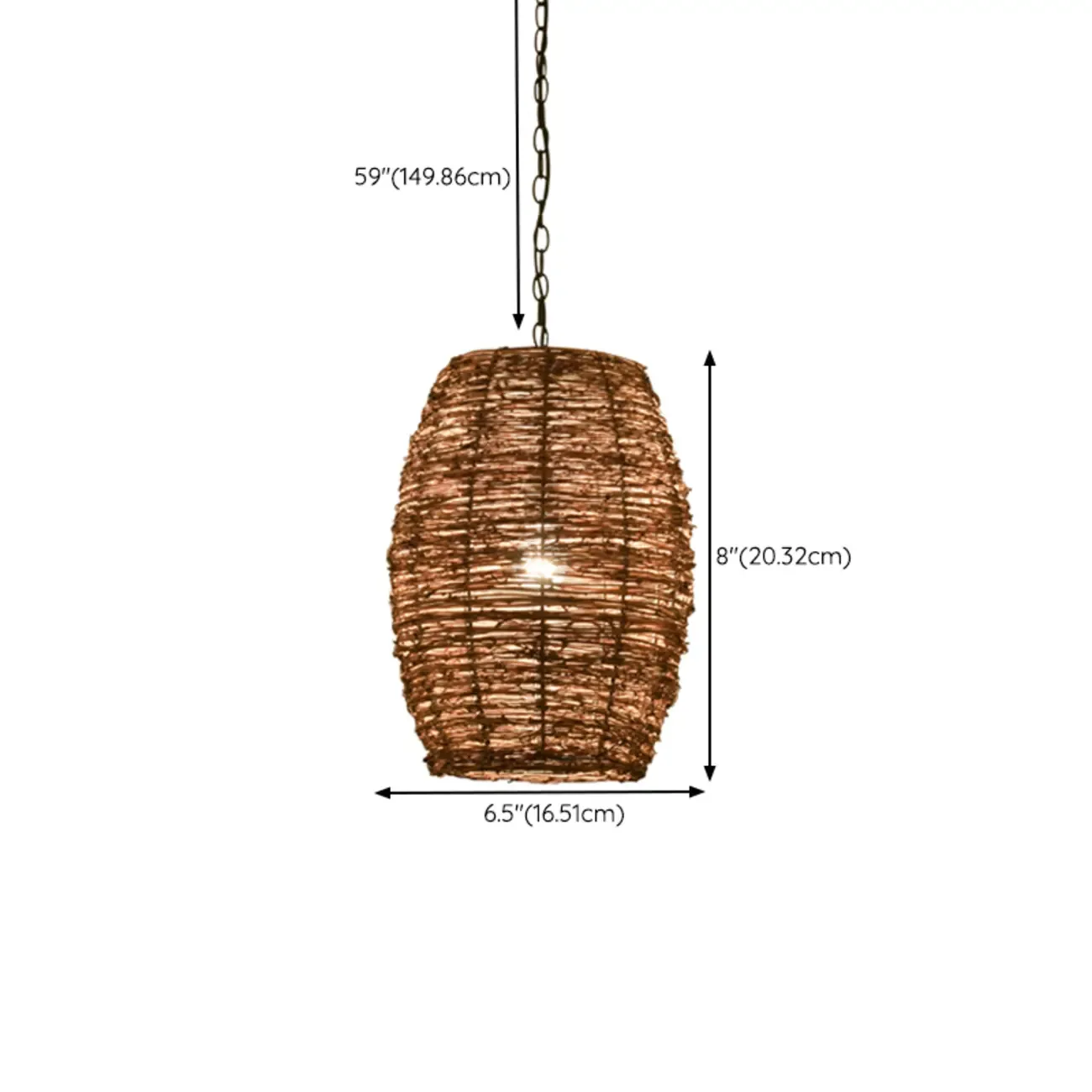 Natural Wood Woven Bowl Pendant Lamp for Indoor Spaces Image - 23
