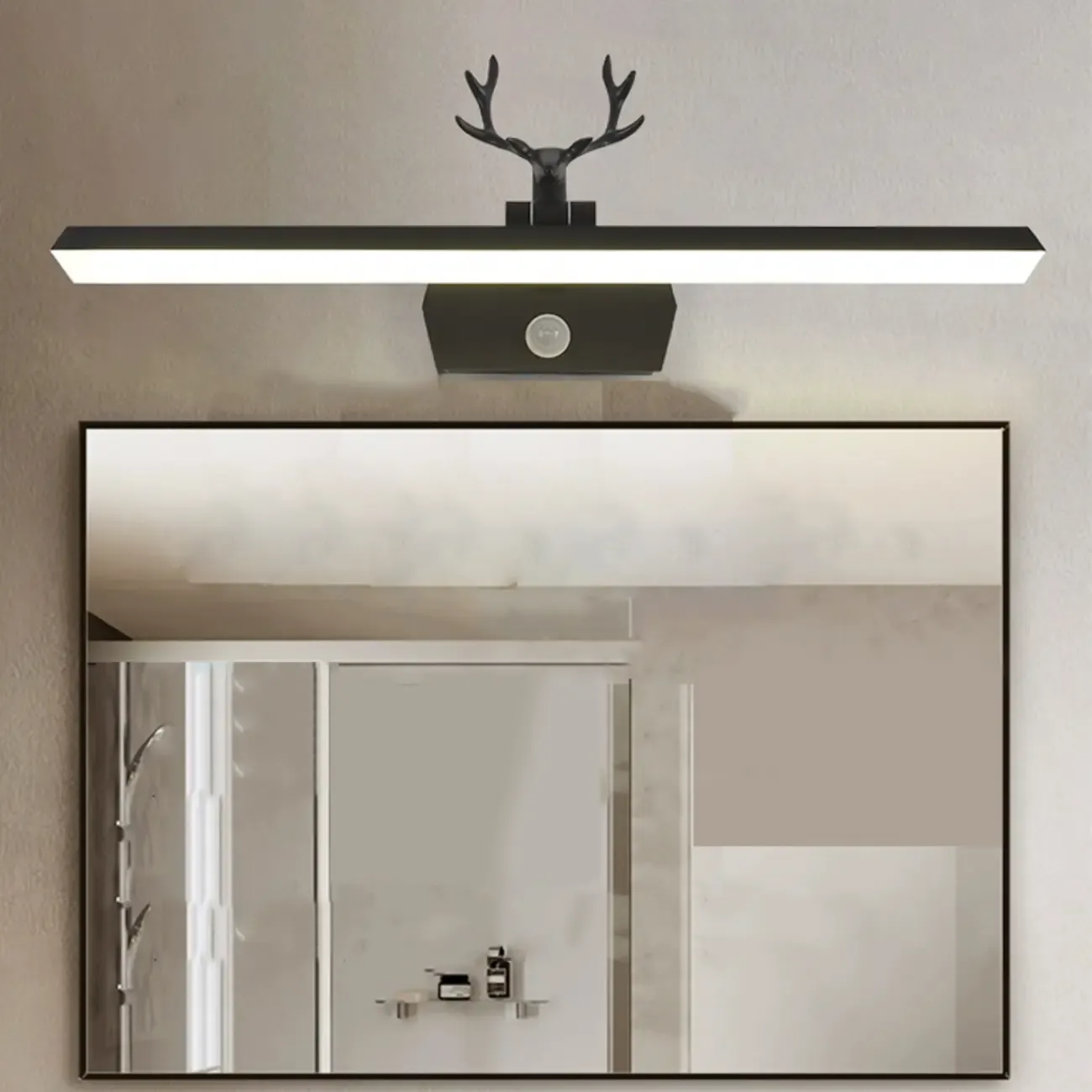 Black LED Wall-Mounted Vanity Lights with Sleek Design Image - 1