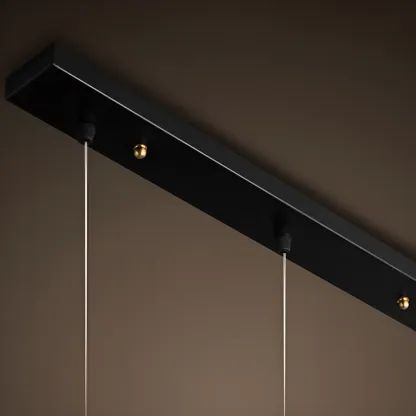 Modern Black Glass LED Cylinder Pendant Light for Dining Room Image - 18