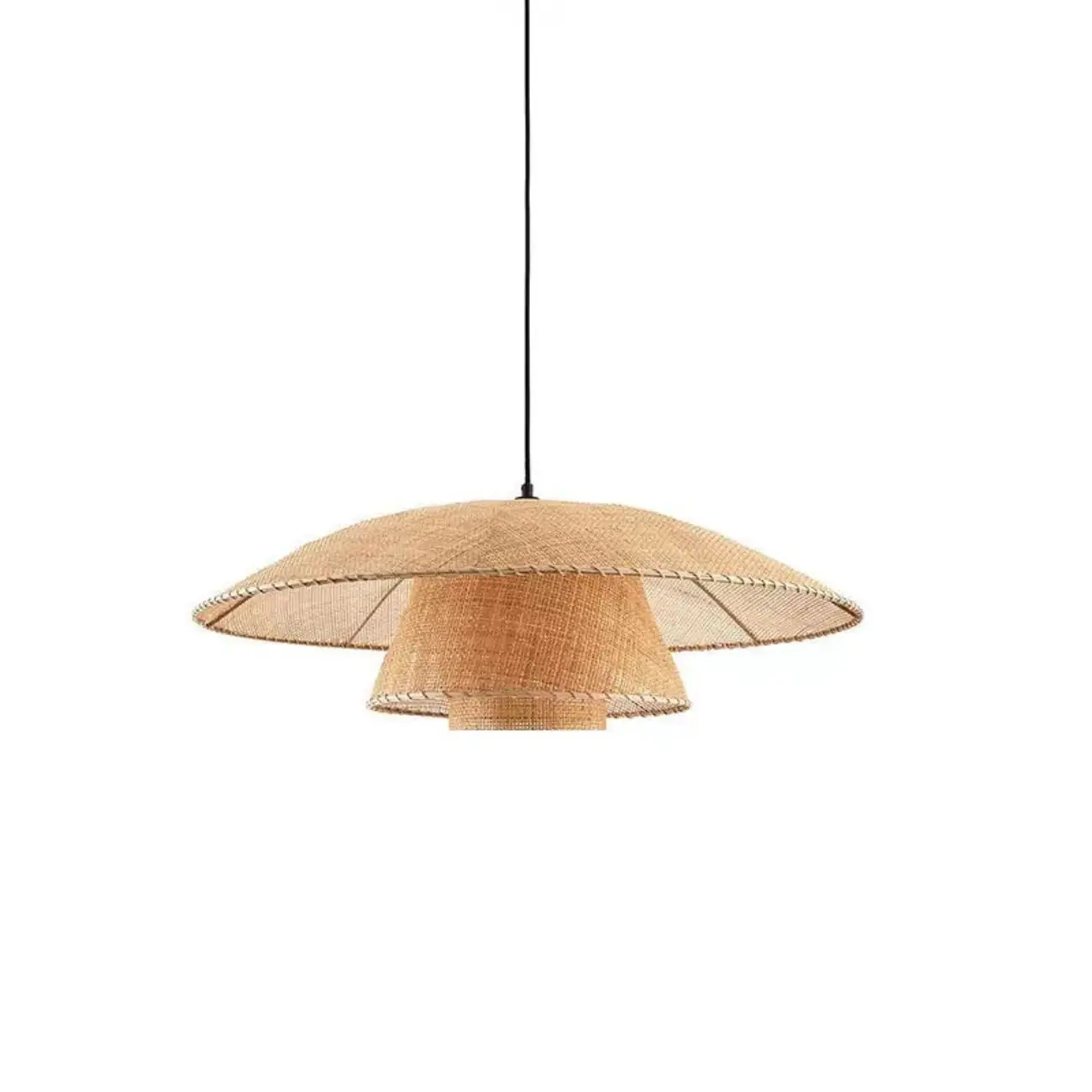 Designer handmade floral led pendant lamp with rattan petals for decor Image - 9 | homeyfad