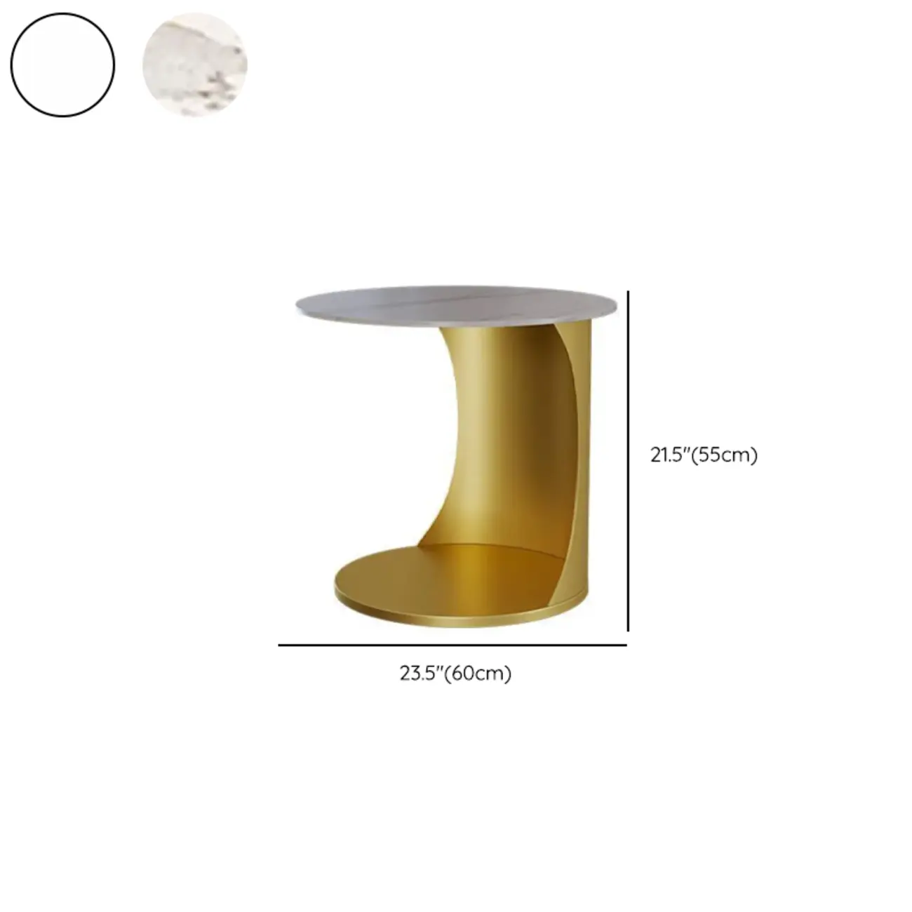 C Shaped Side Table Gold Round Table Image - 13 | homeyfad
