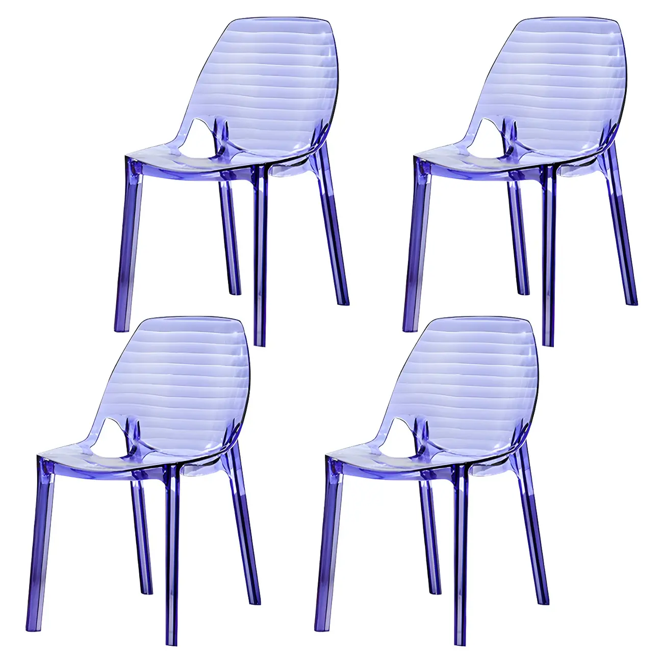 Plastic Dining Room Chair with Solid Back Transparent Side Chair Image - 21 | homeyfad