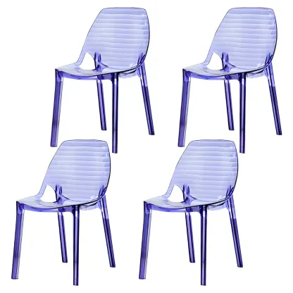 Plastic Dining Room Chair with Solid Back Transparent Side Chair Image - 21