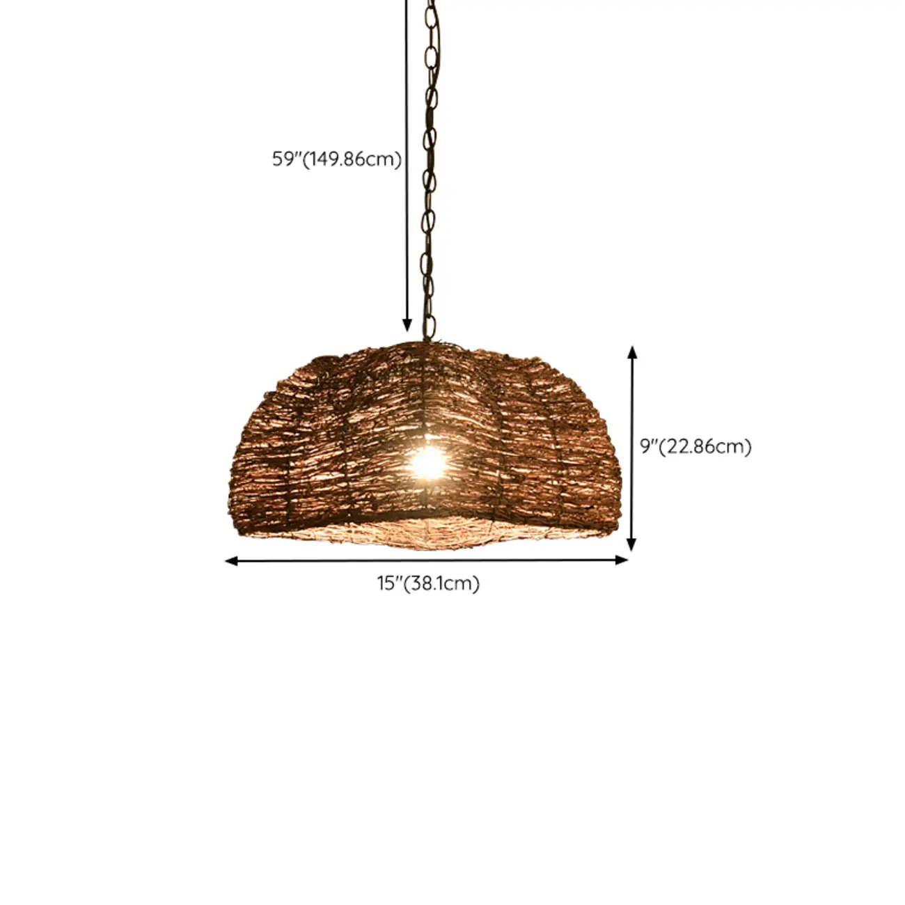 Natural Wood Woven Bowl Pendant Lamp for Indoor Spaces Image - 25 | homeyfad