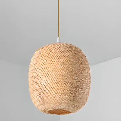 Japan Style Bamboo Lantern Pendant Lamp for Living Room Image - 10