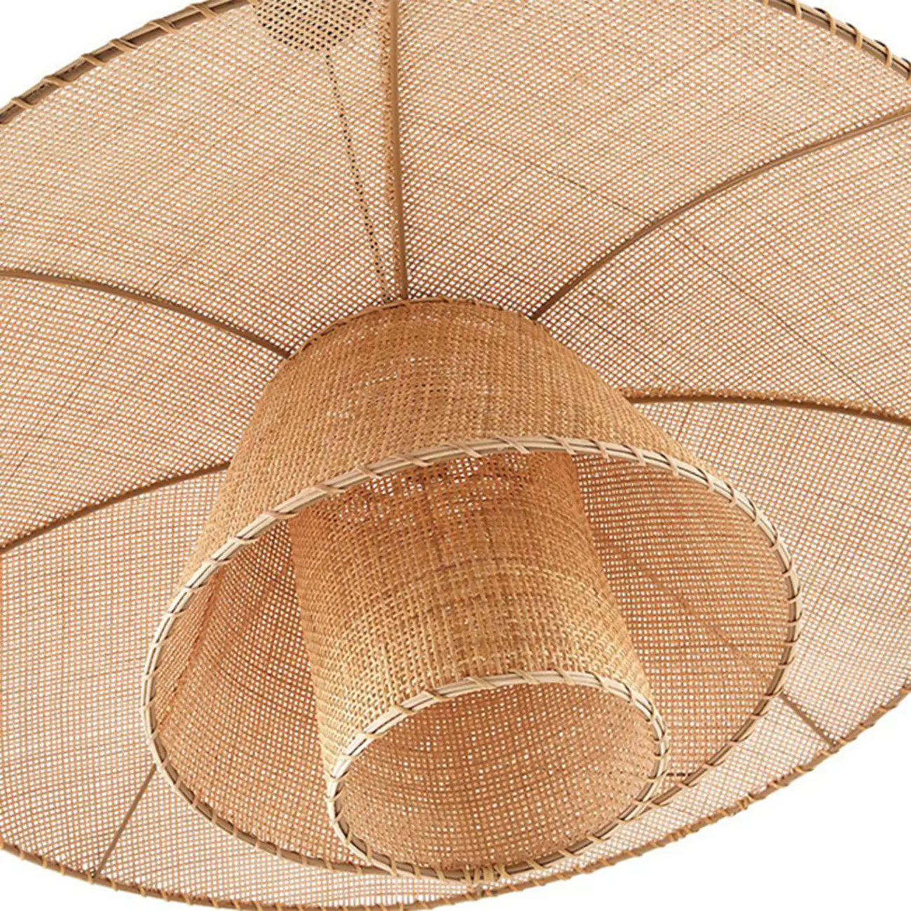 Designer handmade floral led pendant lamp with rattan petals for decor Image - 11 | homeyfad