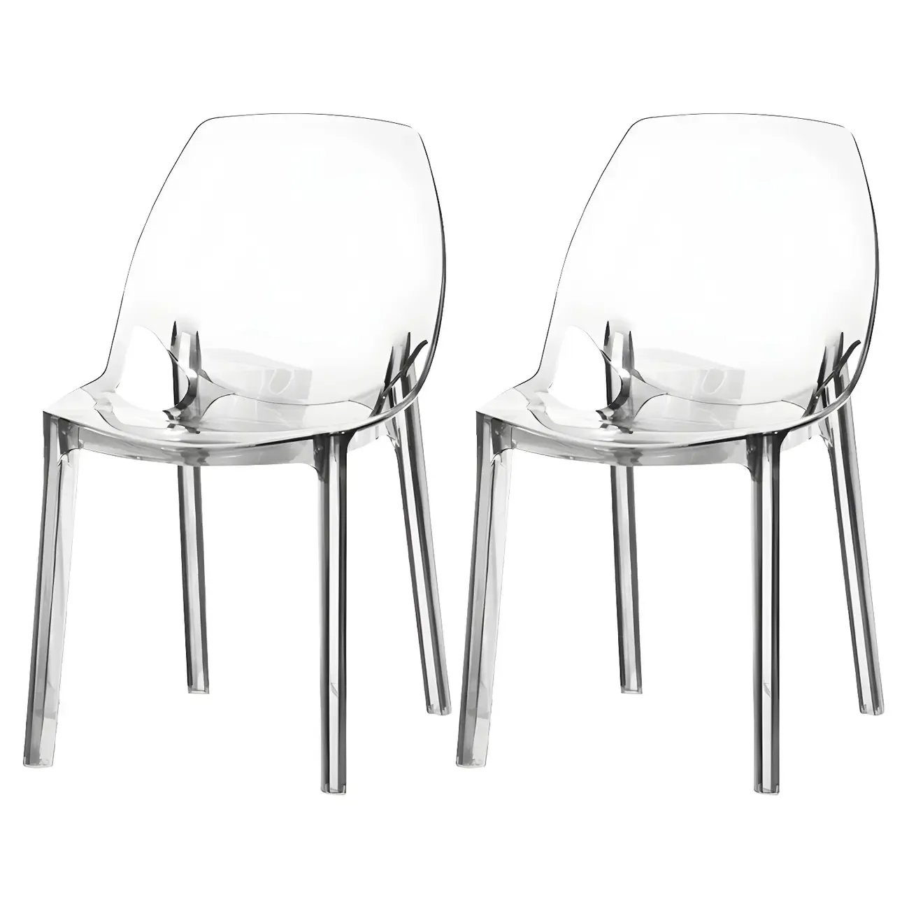 Plastic Dining Room Chair with Solid Back Transparent Side Chair Image - 23