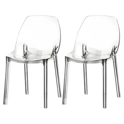 Plastic Dining Room Chair with Solid Back Transparent Side Chair Image - 23