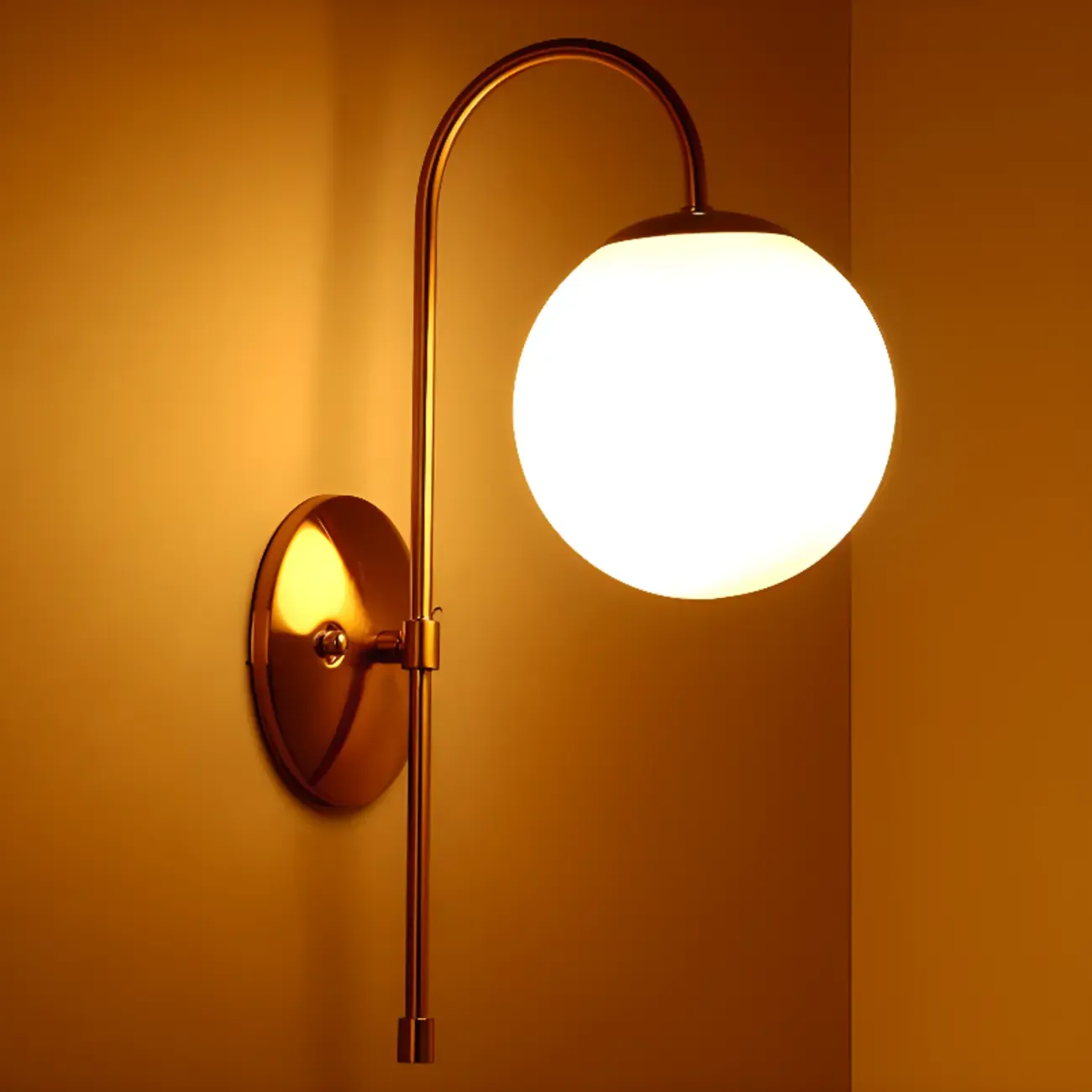 Medieval Vanity Mirror Light with Globe White Glass Shade Image - 22