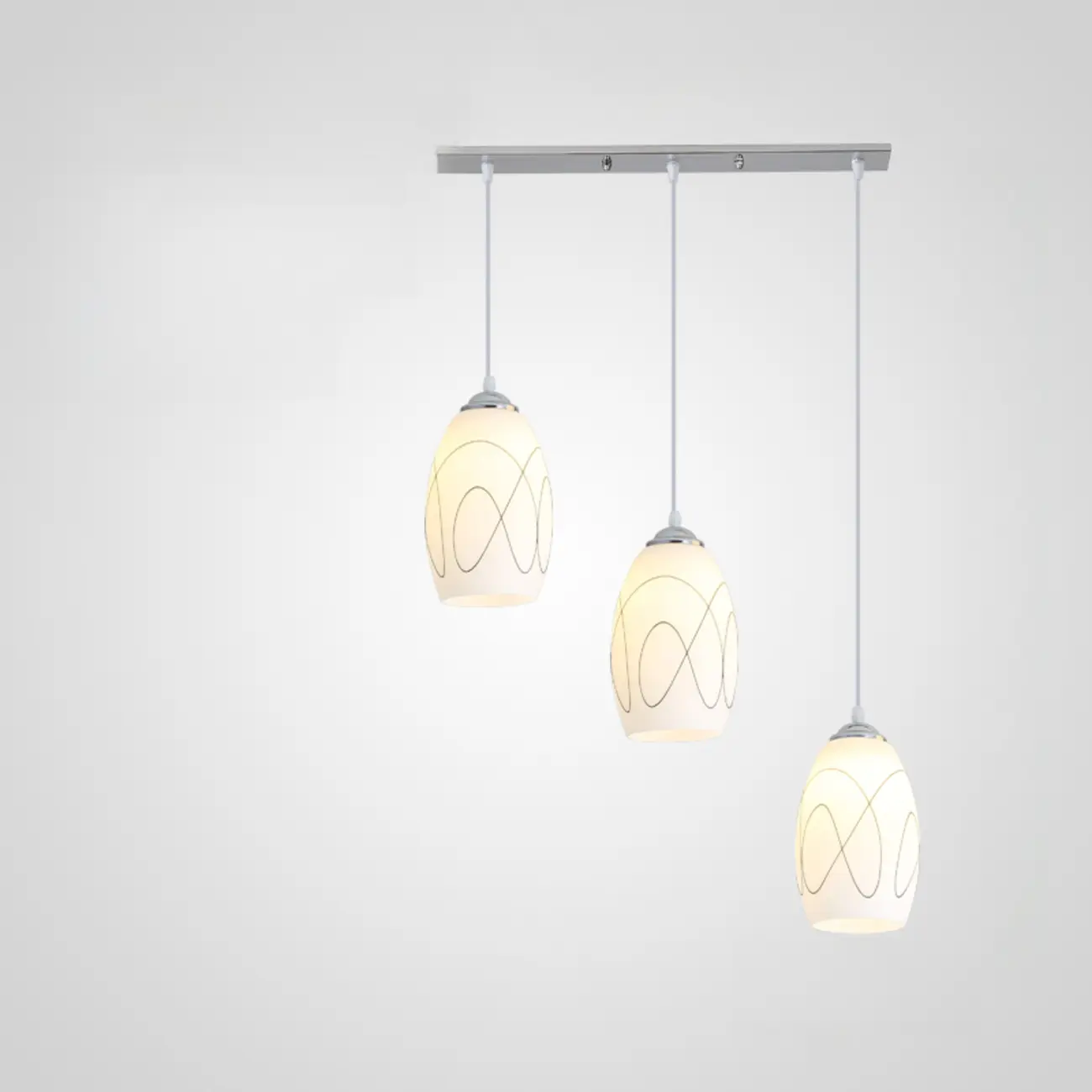 Simple White Vitreous 3 Lights Island Pendant Light for Kitchen Image - 3 | homeyfad