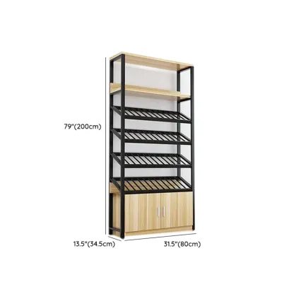 Wood Freestanding Wine Rack with Shelf and Drawer Image - 11