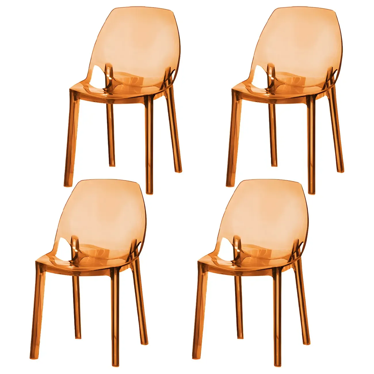 Plastic Dining Room Chair with Solid Back Transparent Side Chair Image - 26