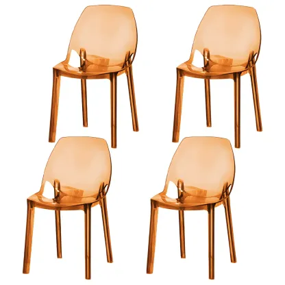Plastic Dining Room Chair with Solid Back Transparent Side Chair Image - 26