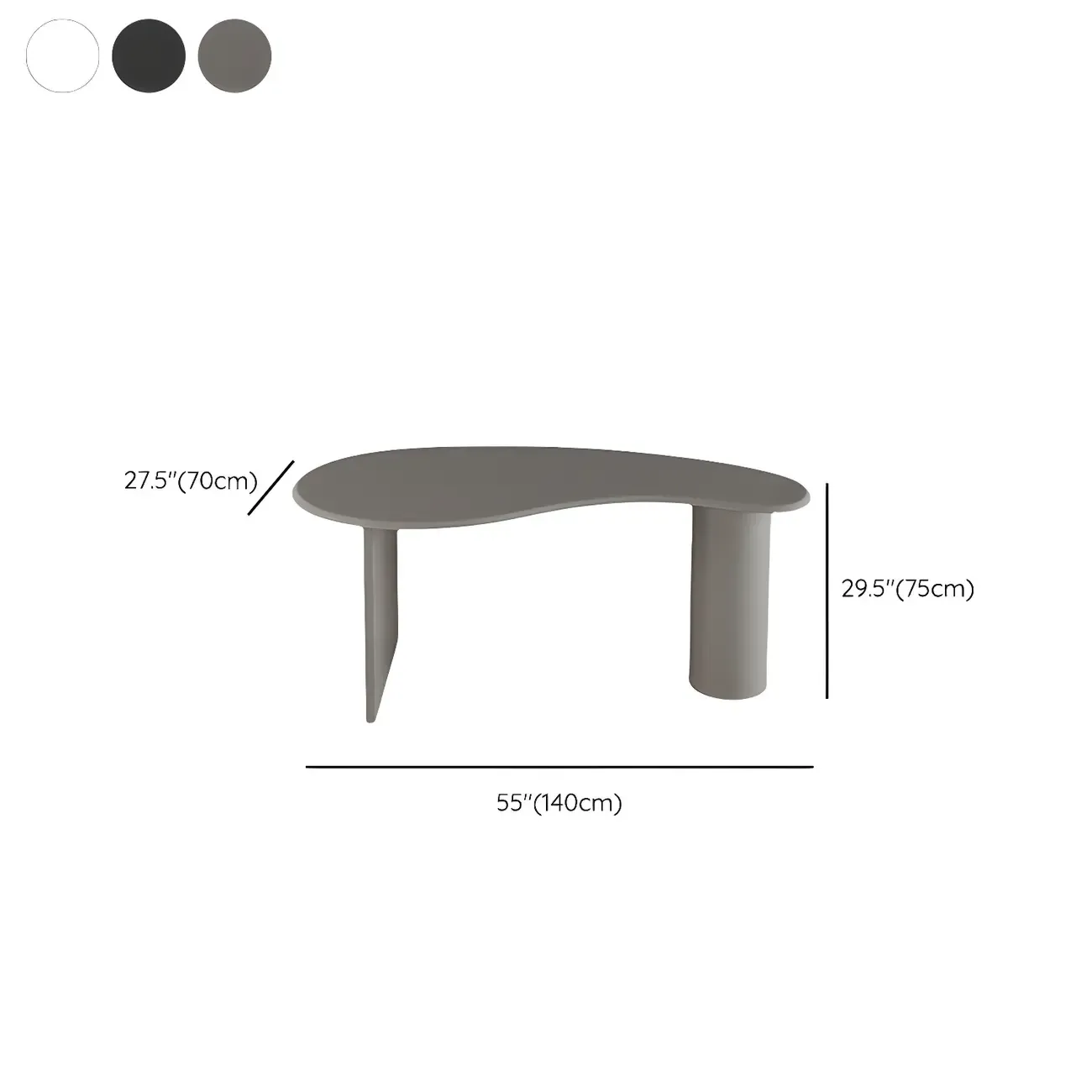 Modern Free Form Wooden Writing Desk with Pedestal Image - 17