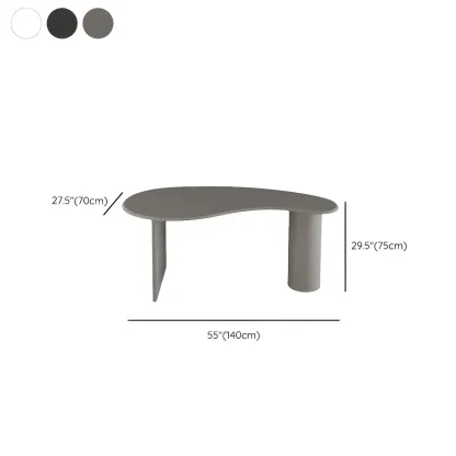 Modern Free Form Wooden Writing Desk with Pedestal Image - 17