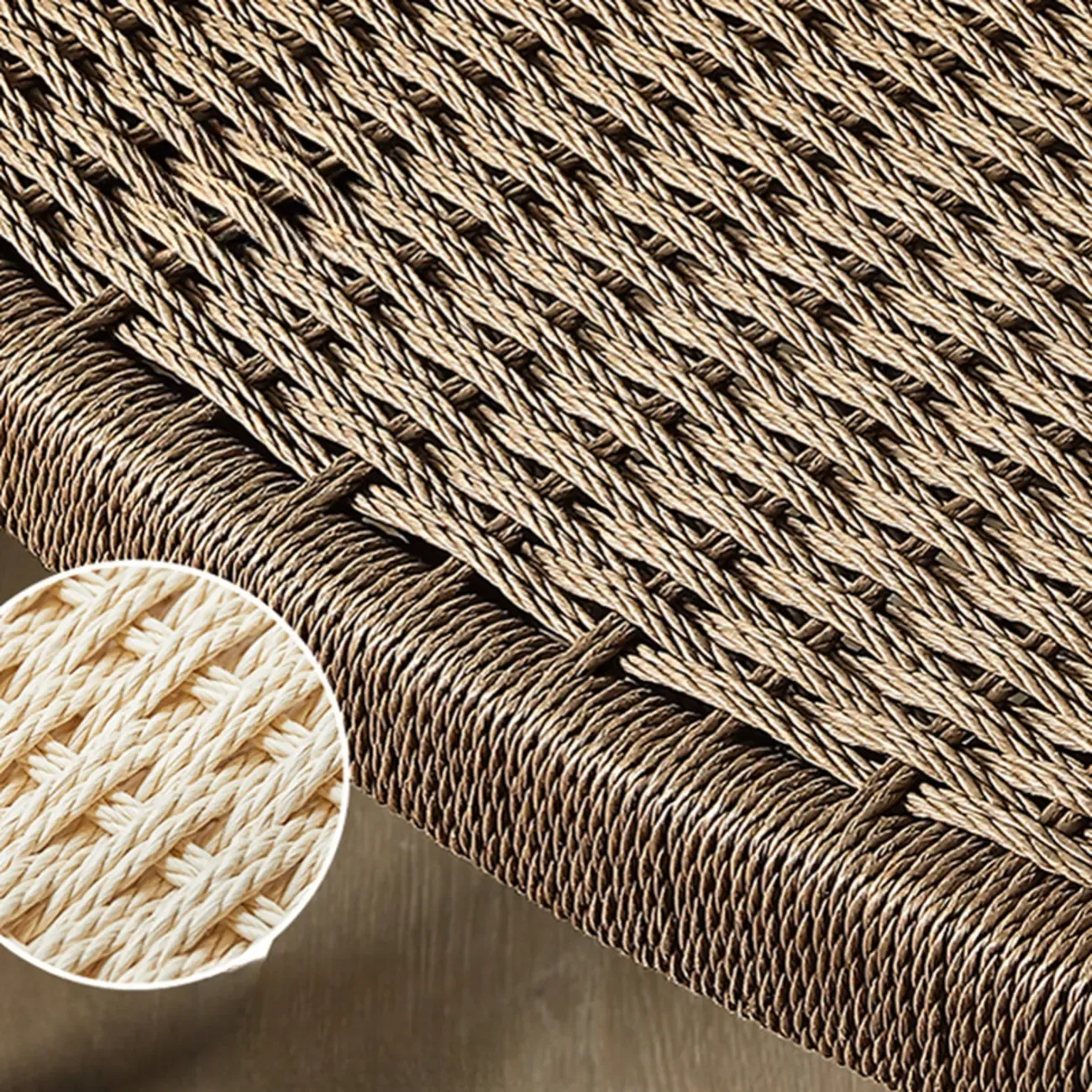 Modern Rustic Curved Arm Wooden Dining Chair with Woven Seat Image - 14