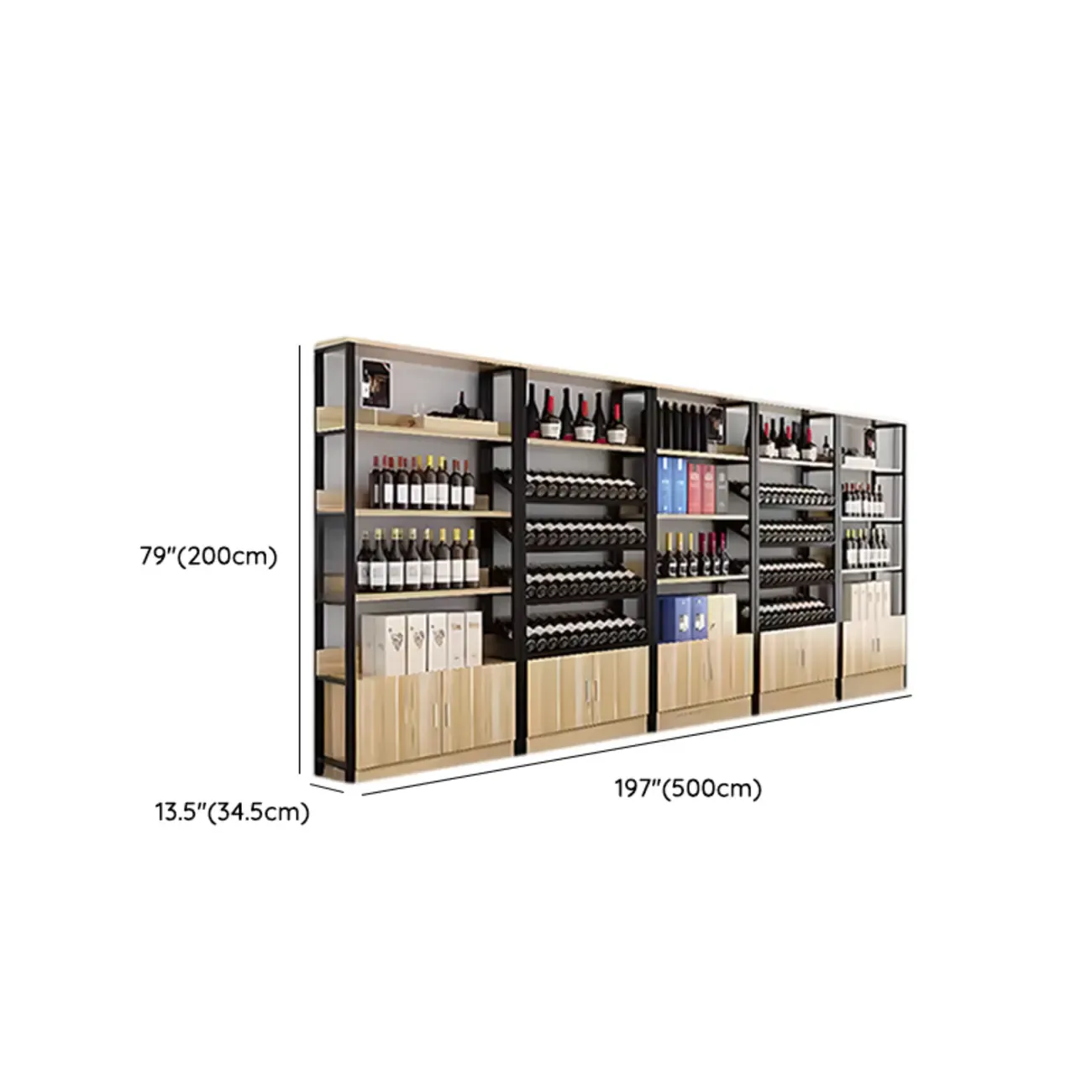 Wood Freestanding Wine Rack with Shelf and Drawer Image - 13