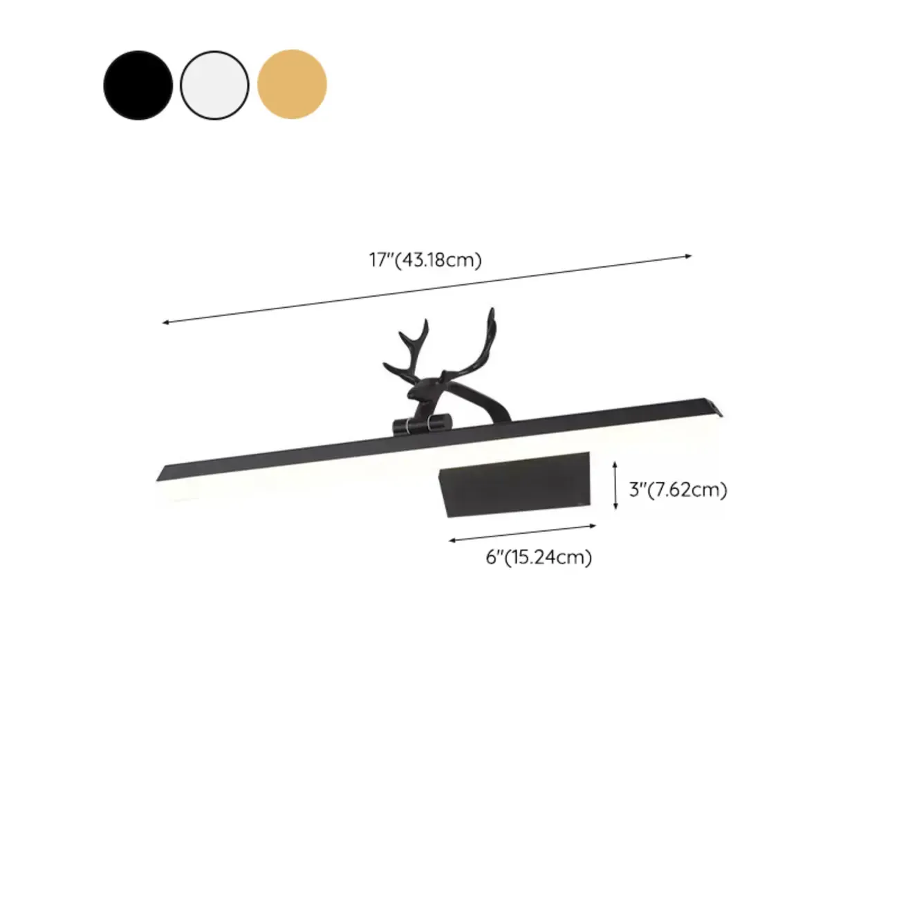 Black LED Wall-Mounted Vanity Lights with Sleek Design #size
