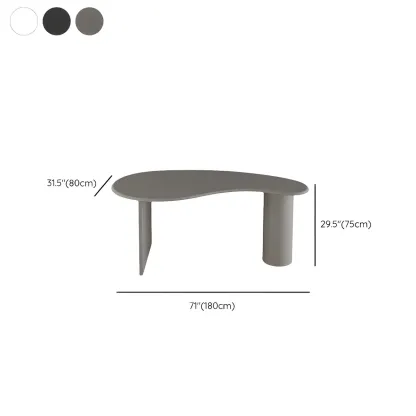 Modern Free Form Wooden Writing Desk with Pedestal Image - 19