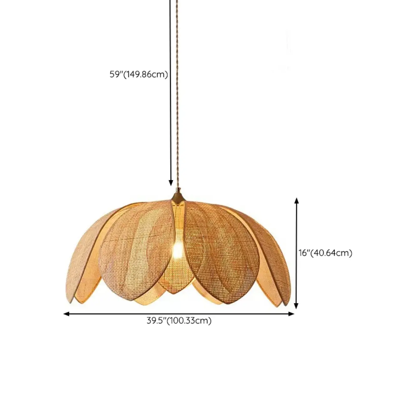 Designer handmade floral led pendant lamp with rattan petals for decor Image - 16 | homeyfad