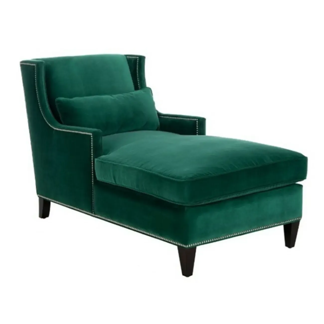 Modern Cotton Upholstered Dual-Sided Arm Chaise Lounge Chair with Pillows Image - 5
